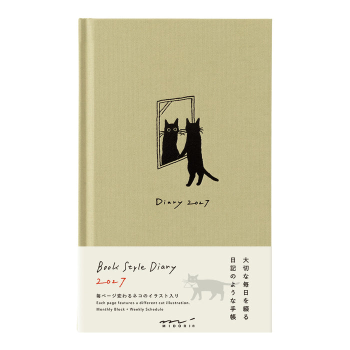 Midori B6 Book Style Diary - Cat Beige