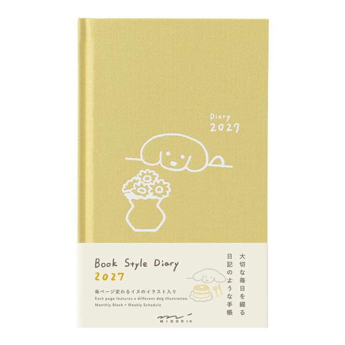 Midori B6 Book Style Diary - Dog Yellow