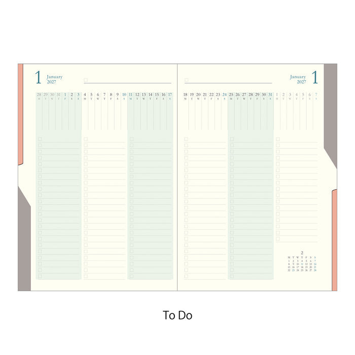 Midori B6 Double Schedule - To Do - Green