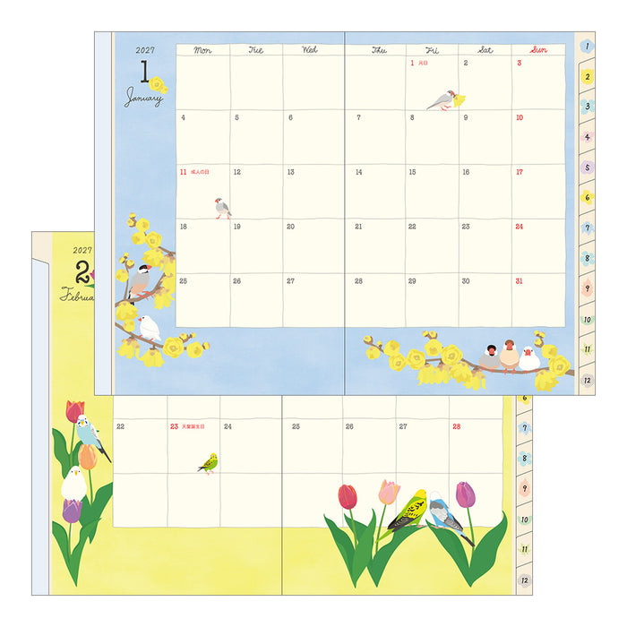 Midori B6 Pocket Diary - Bird