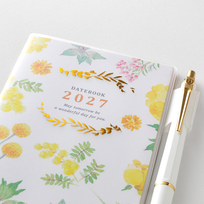 Midori Slim Pocket Diary - Country Time Flower