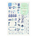 Atlas Stationers - Midori Yuru Log Sticker 2 Sheets - Blue Nordic - Stickers