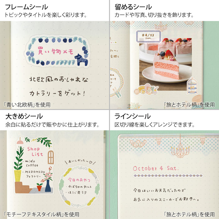Atlas Stationers - Midori Yuru Log Sticker 2 Sheets - Blue Nordic - Stickers - Image 5
