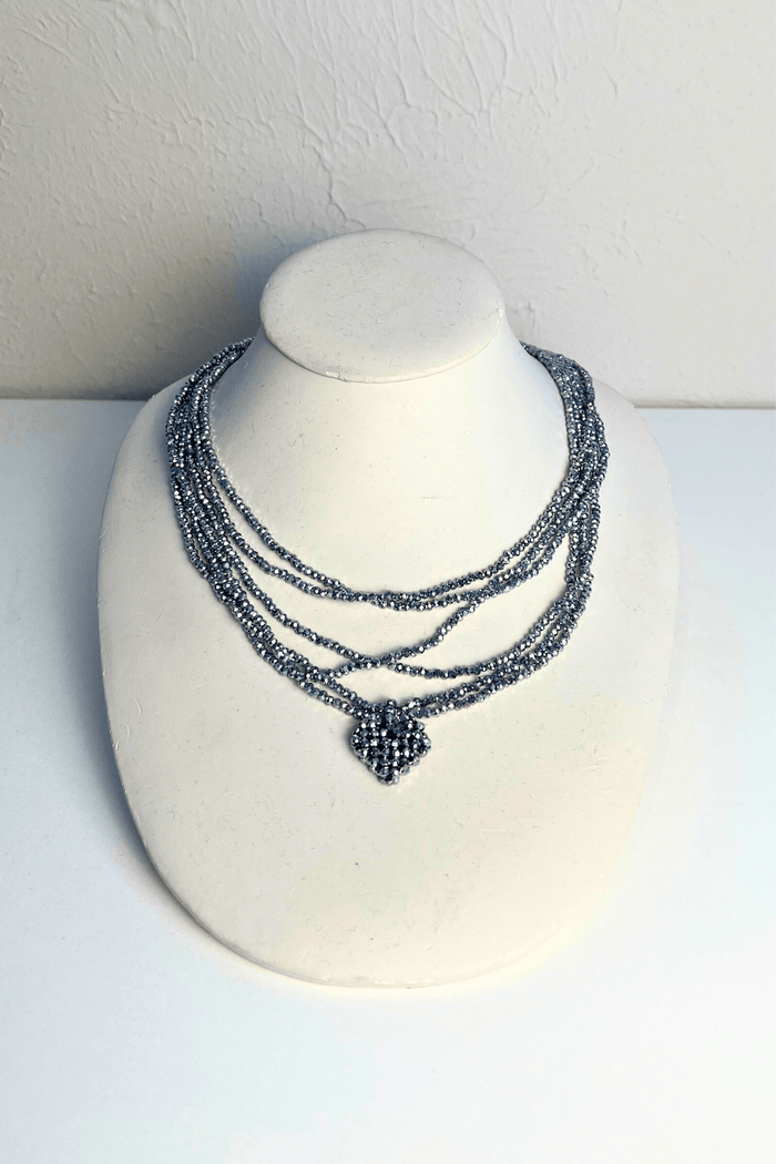 Mini Heart Chain Necklace - Silver