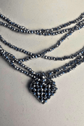 Mini Heart Chain Necklace - Silver