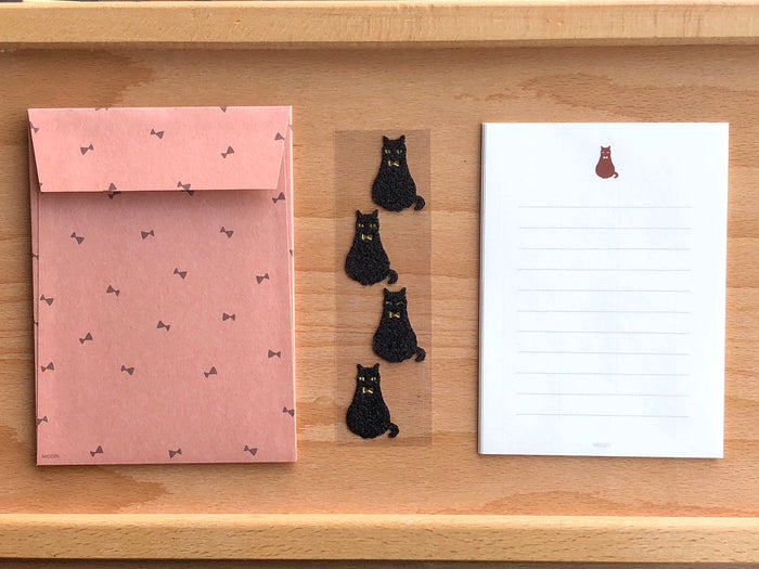 Mini Letter Set with Black Cat Stickers