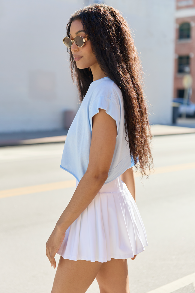 Momentum Blue Keyhole Back Tee FINAL SALE