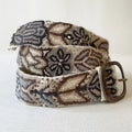 Monochromatc Embrdrd Wool Belt