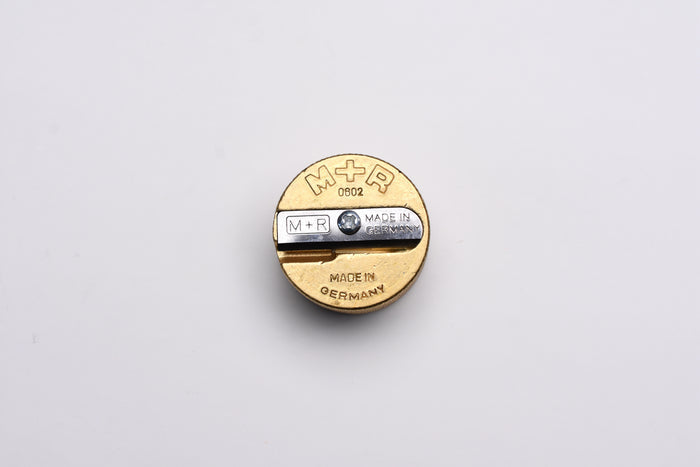M+R Brass Round Double Hole Sharpener