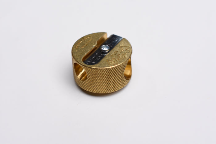 M+R Brass Round Double Hole Sharpener