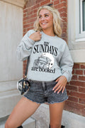 My Sundays Are Booked Neutral Light Grey Graphic Sweatshirt