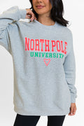 North Pole University Light Grey Graphic Sweatshirt