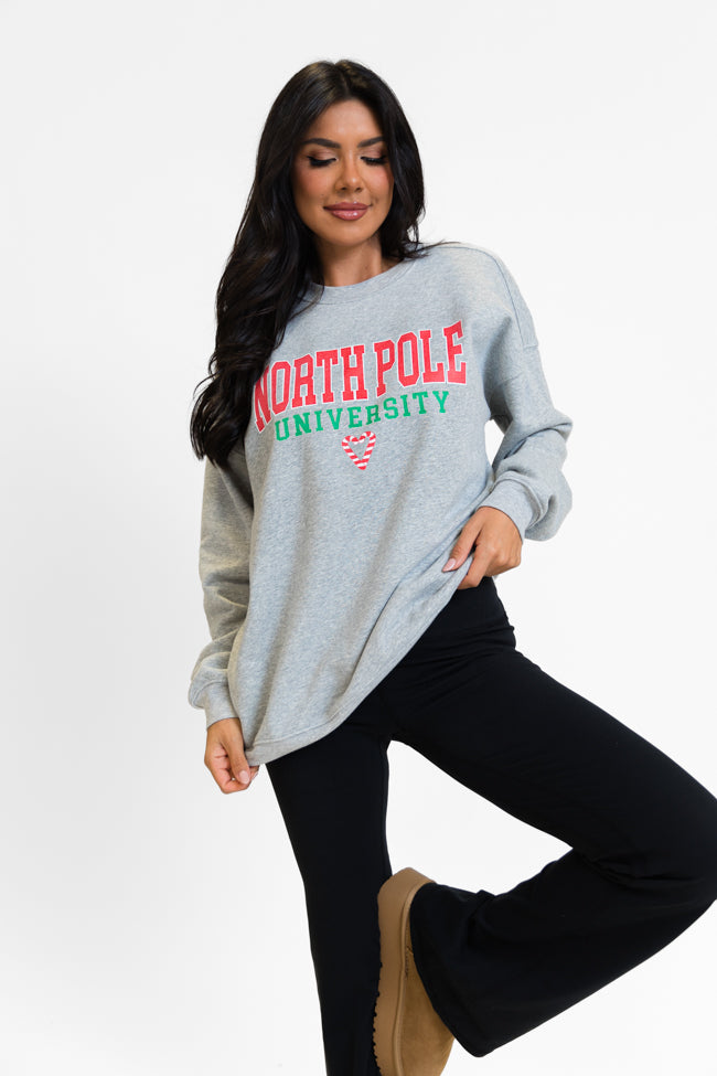 North Pole University Light Grey Graphic Sweatshirt