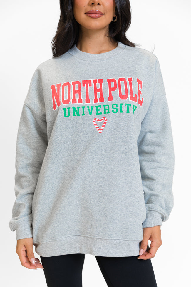 North Pole University Light Grey Graphic Sweatshirt