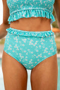 Ocean To Ocean Teal Ditsy Floral Bikini Bottom FINAL SALE