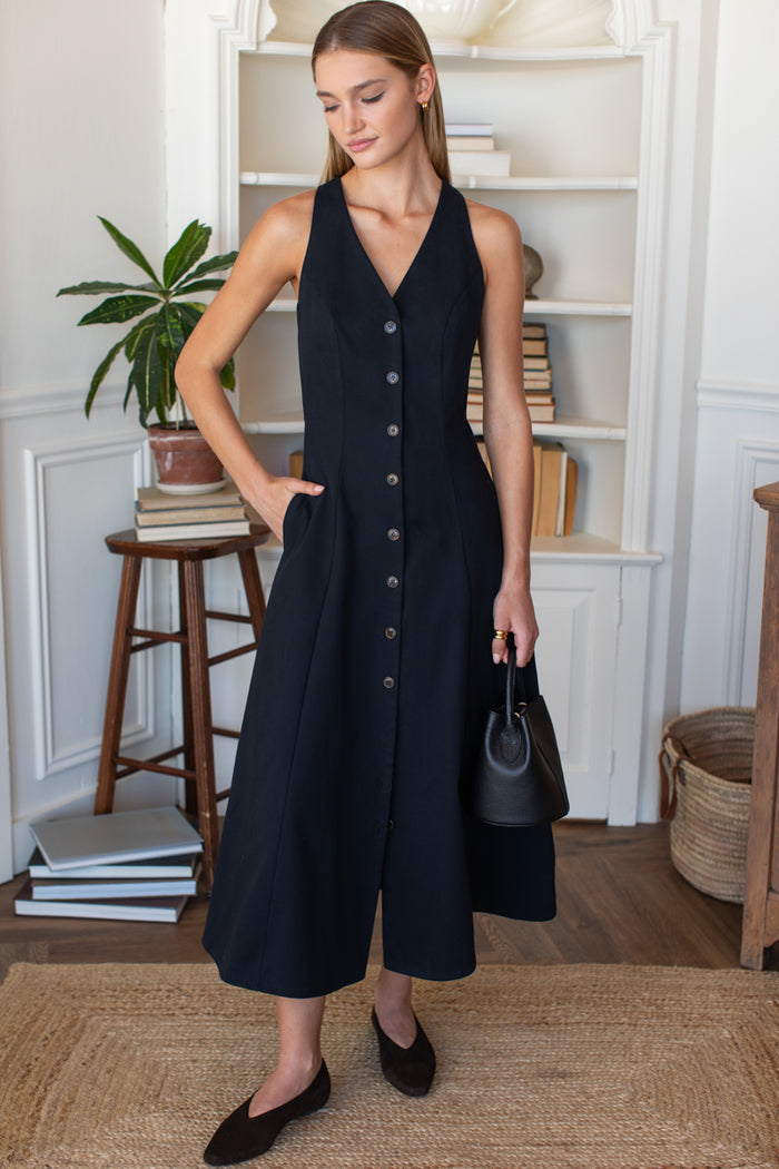 Organic Cafe Dress - Black