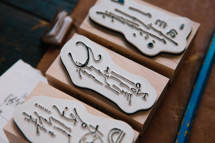 OURS x Hank Daily Cursive-A Rubber Stamp Set