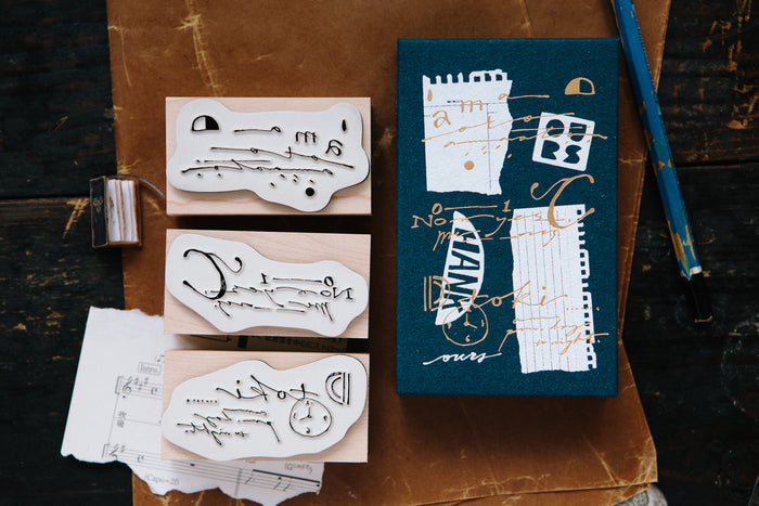 OURS x Hank Daily Cursive-A Rubber Stamp Set