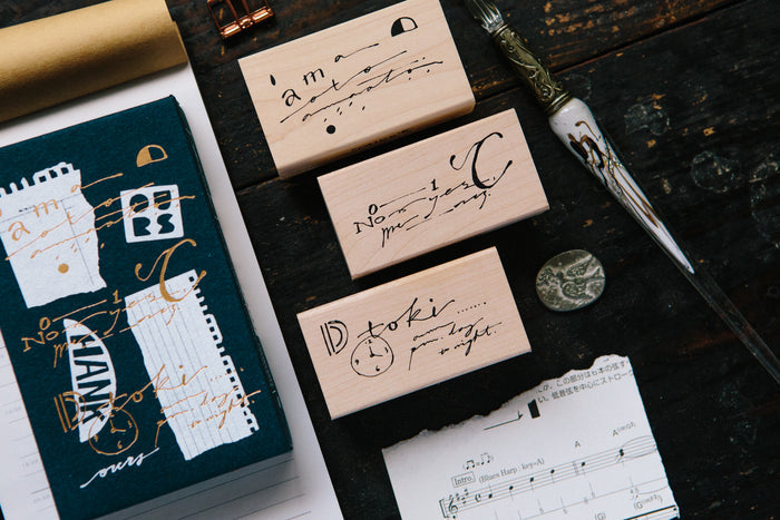 OURS x Hank Daily Cursive-A Rubber Stamp Set