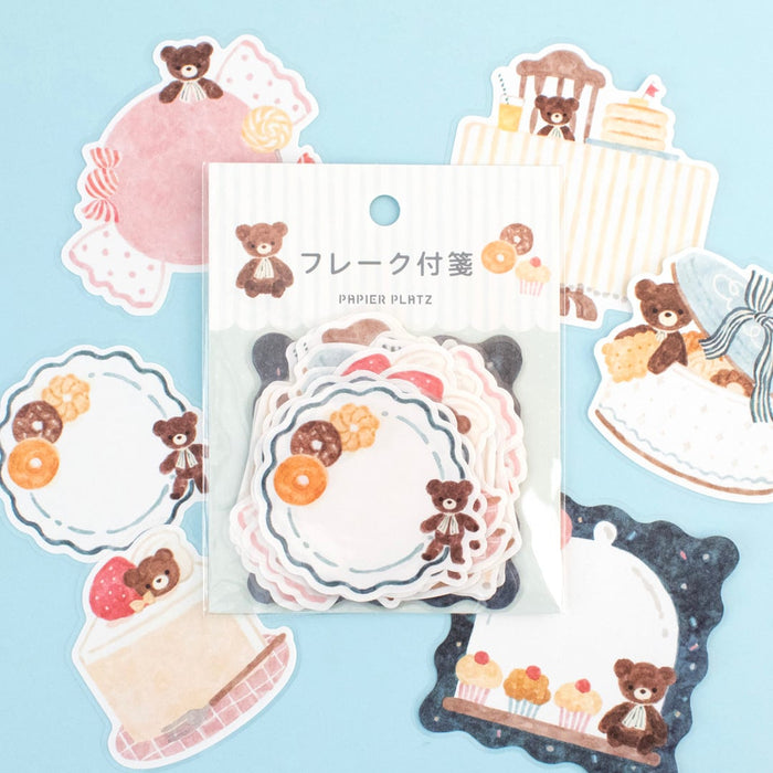 Papier Platz Nakauchi Waka Flake Sticky Notes - Bear and Sweets