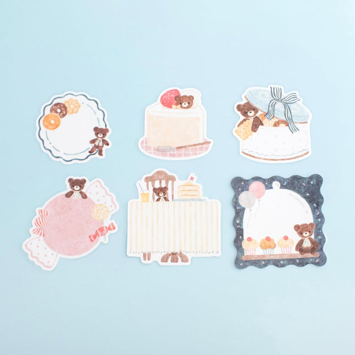 Papier Platz Nakauchi Waka Flake Sticky Notes - Bear and Sweets