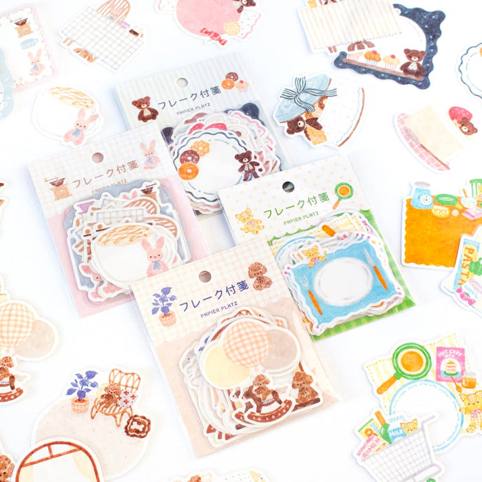 Papier Platz Nakauchi Waka Flake Sticky Notes - Bear and Sweets