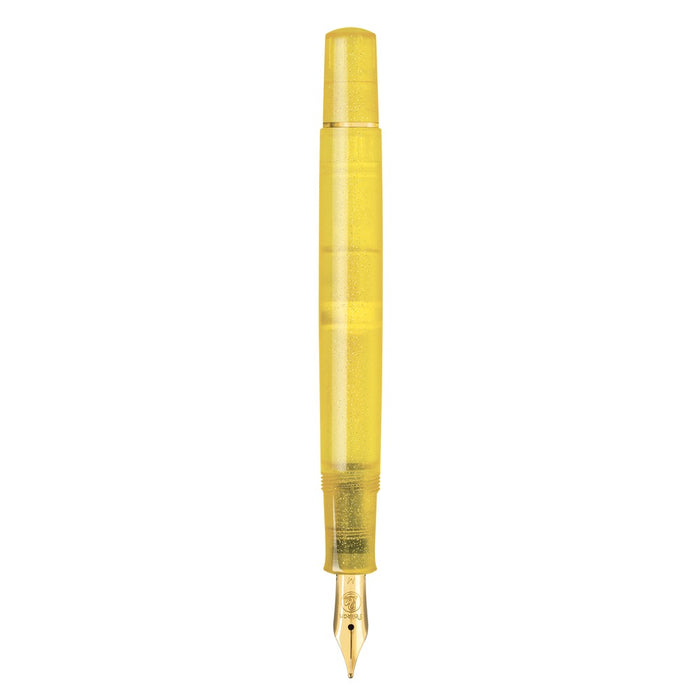 Pelikan Classic 200 Special Edition Pyrite fountain pen, detail view of the cap and gold-tone trim