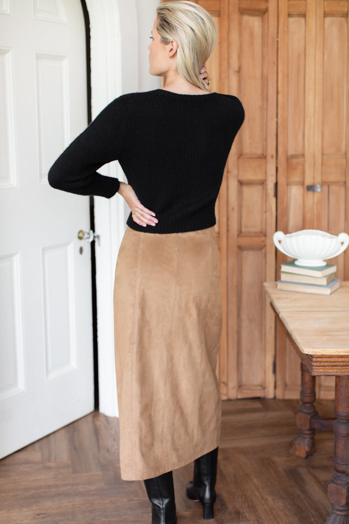 Pencil Skirt - Camel Suede