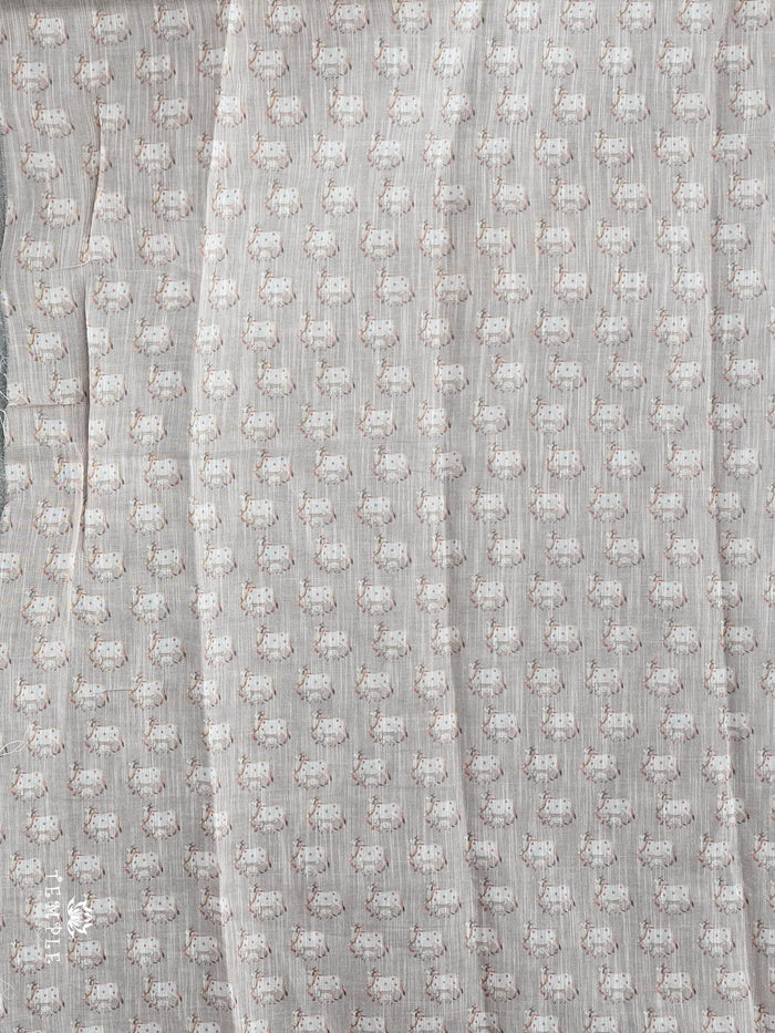 Pichwai Printed Linen Cotton Saree | TTDS3050