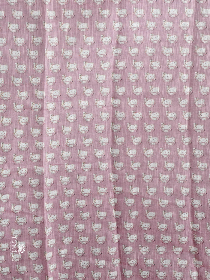 Pichwai Printed Linen Cotton Saree | TTDS3050