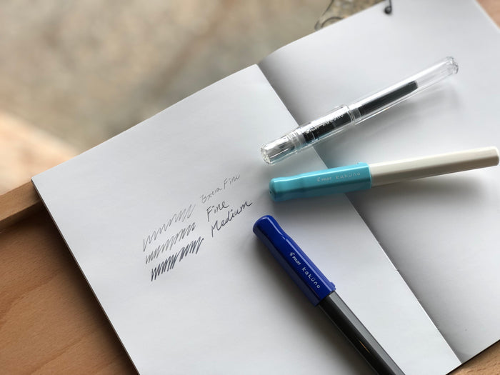 Pilot Kakuno Fountain Pen - Gray Barrel/Blue Cap - Medium Nib