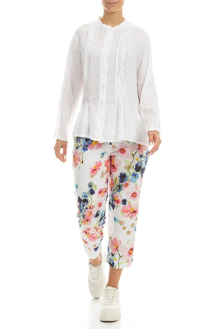 Pin-Tucked Linen Shirt