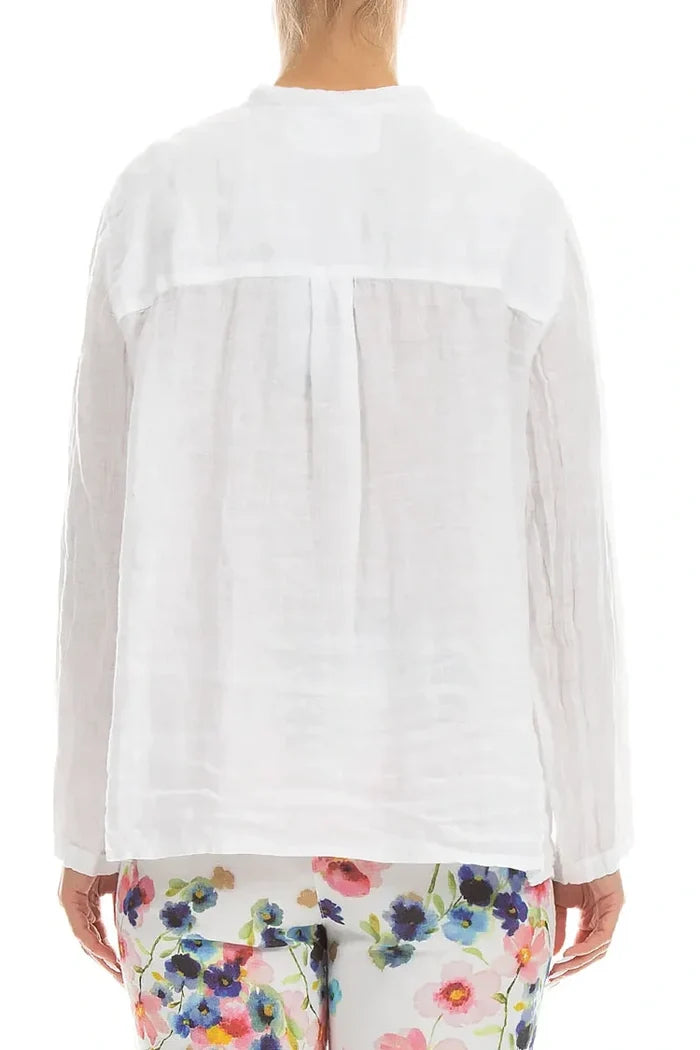 Pin-Tucked Linen Shirt