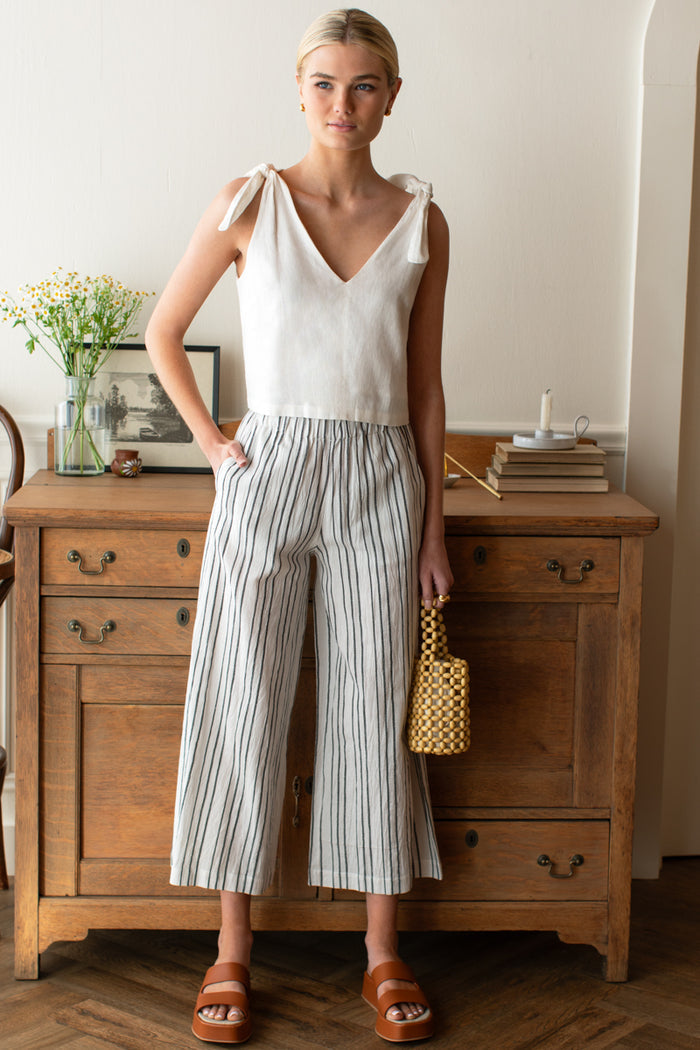 Pull On Pocket Pant - Textured Stripes