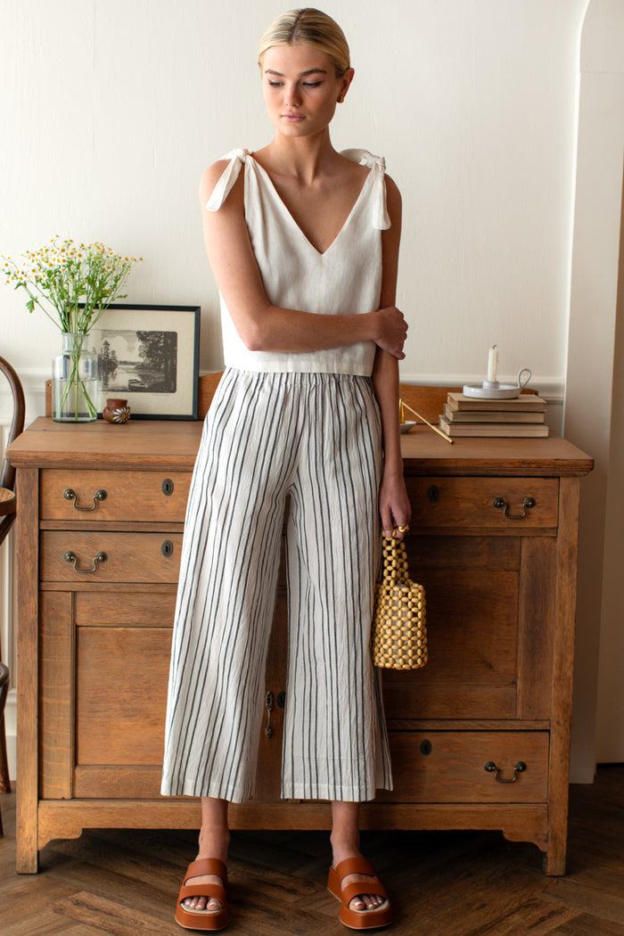 Pull On Pocket Pant - Textured Stripes
