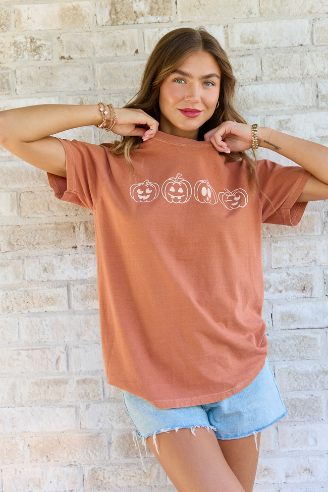 Pumpkin Faces Rust Graphic Tee