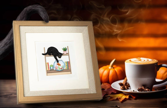 Quilled Cat Greeting Card | Handmade Cute Animal Card