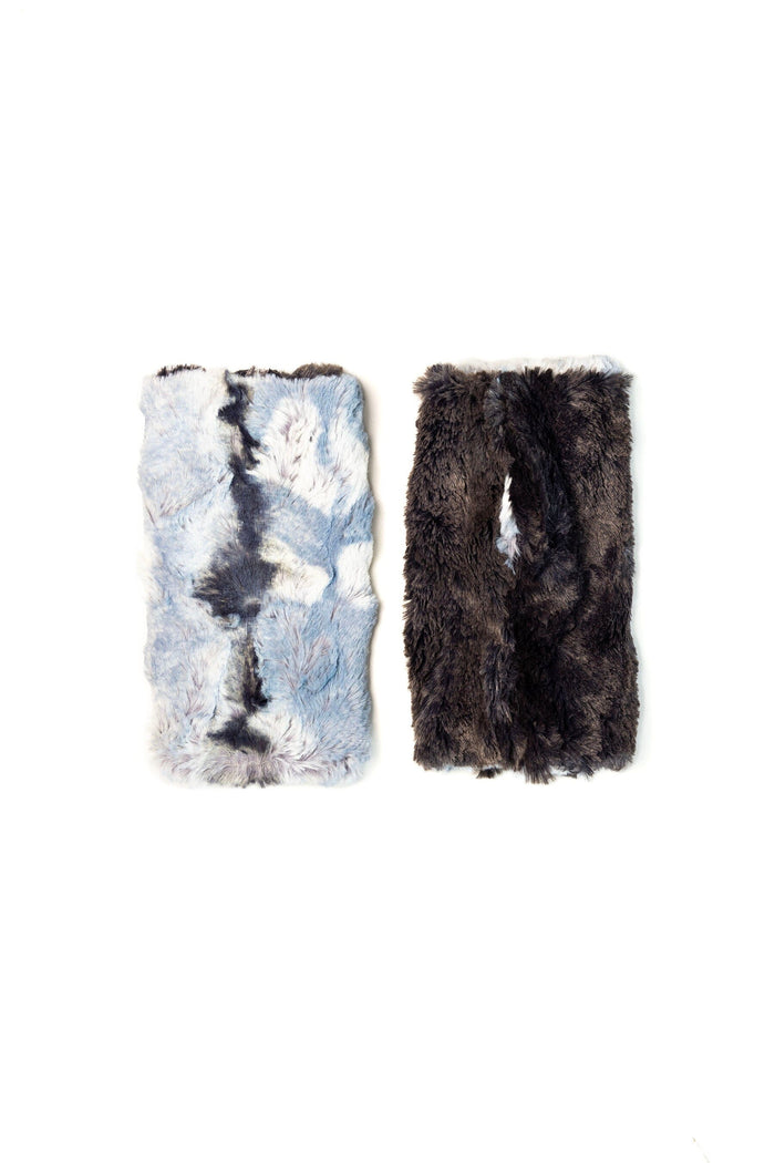 Rainer Sky and Black Reversible Fingerless Gloves