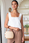Roma Top 2 - Ivory Linen