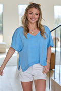 Rooted Essential Blue V-Neck Tee FINAL SALE