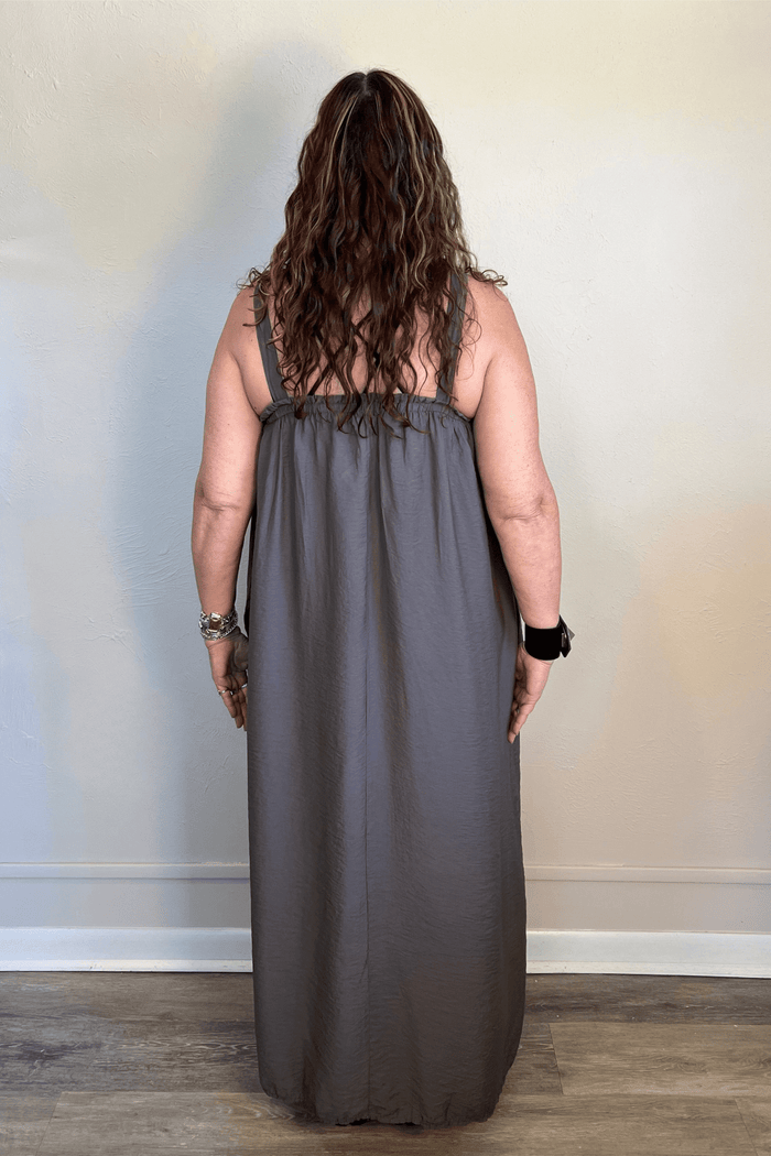 Ruched Maxi Dress - Anthracite