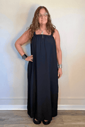 Ruched Maxi Dress - Black