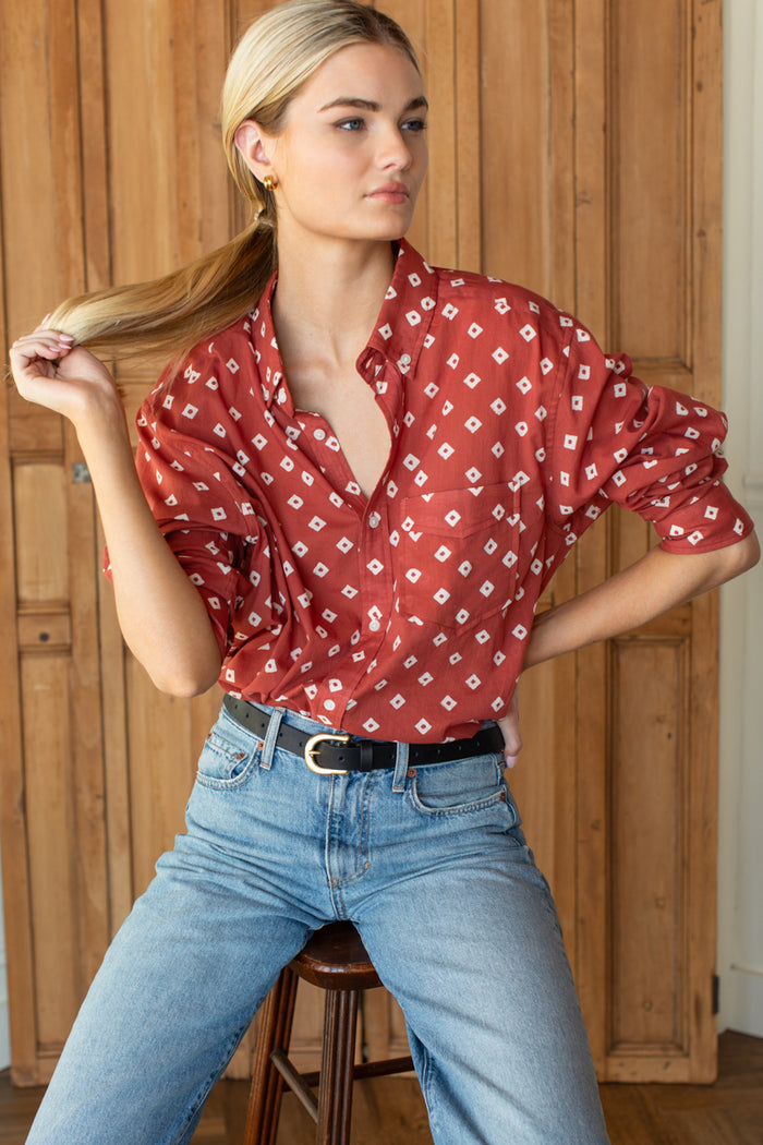 Ryan Shirt - Antique Rouge Diamonds Organic