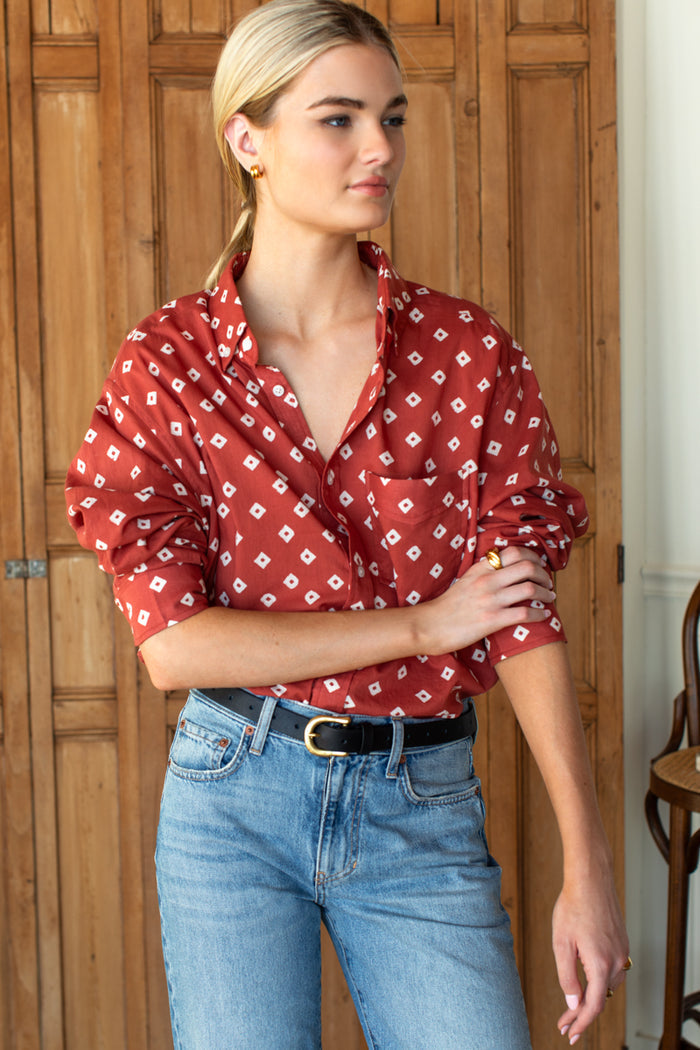 Ryan Shirt - Antique Rouge Diamonds Organic