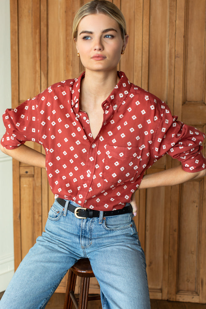 Ryan Shirt - Antique Rouge Diamonds Organic