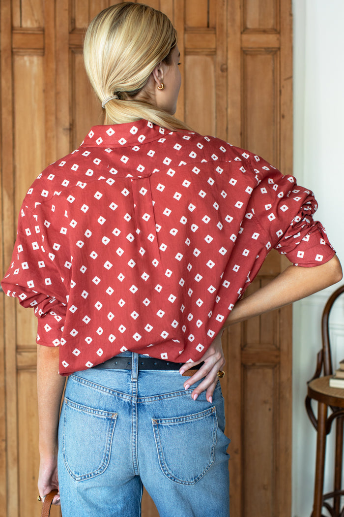 Ryan Shirt - Antique Rouge Diamonds Organic