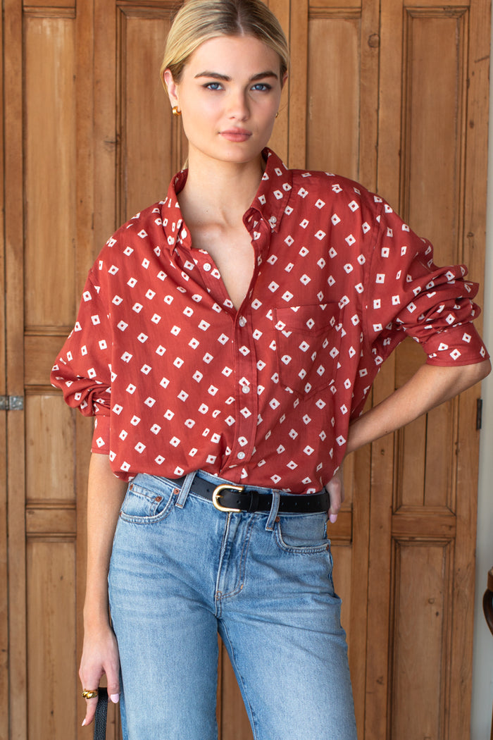 Ryan Shirt - Antique Rouge Diamonds Organic