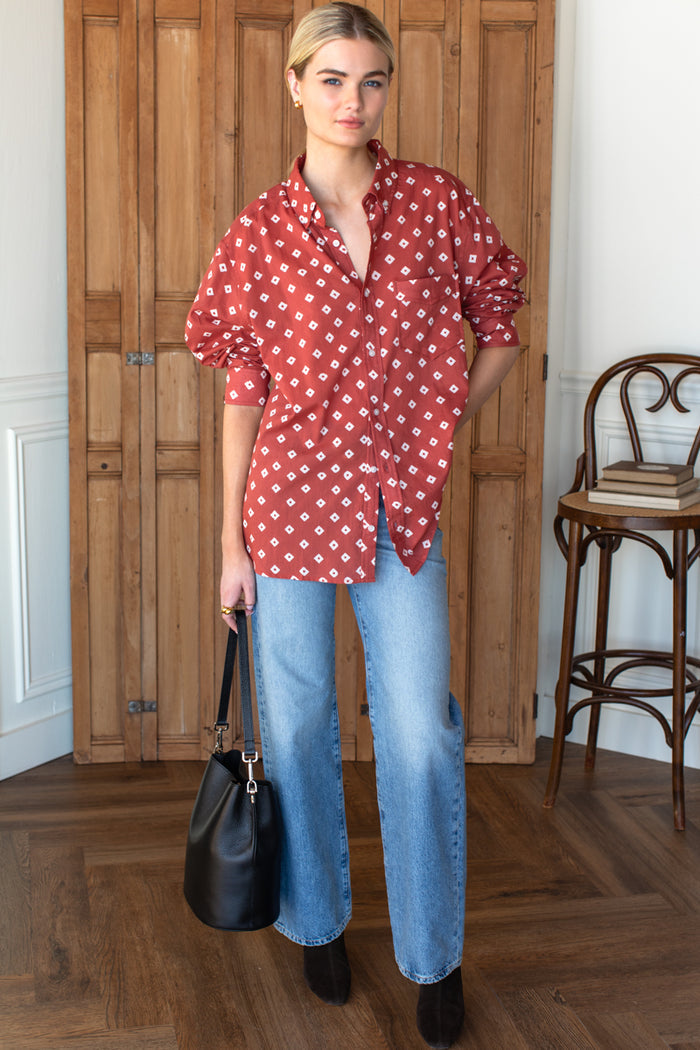 Ryan Shirt - Antique Rouge Diamonds Organic
