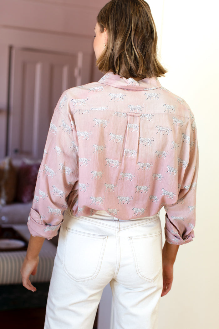 Ryan Shirt - Rose Tan Cheetah Organic