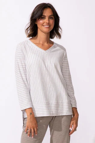 Santa Barbara Stripe Easy V Tee